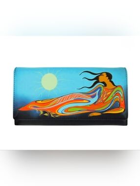 🖼Maxine Noel Colorful Leather Wallet - Mother Earth Indiginous Style